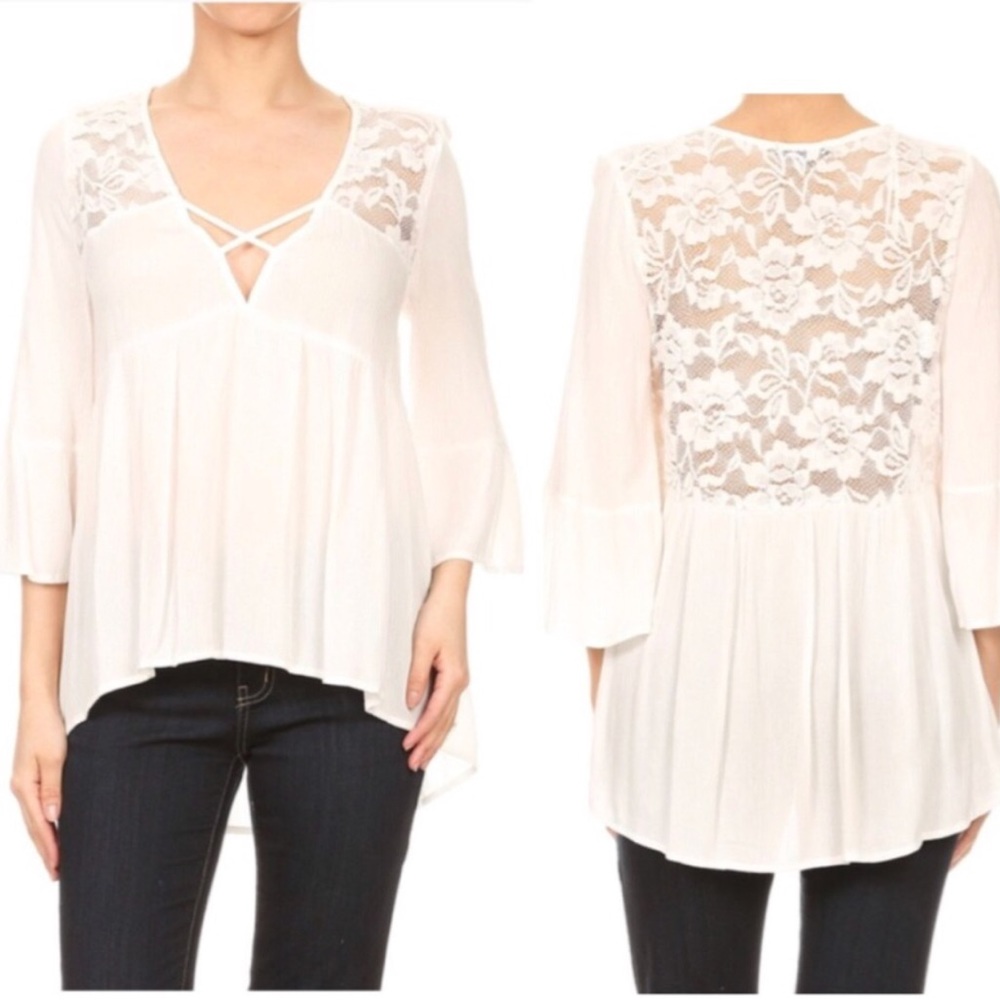 ‼️ONE LEFT ‼️ Off white lace tunic